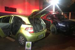 Pneus e arma de fogo são apreendidos pelo BPFron no Oeste do Estado