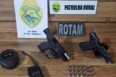 PM cumpre mandado de Prisão, prende homem e apreende duas pistolas no Noroeste do estado