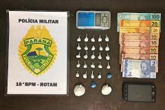 Policiais militares prendem suspeito de tráfico de drogas que possuía quatro mandados de prisão em Guarapuava 