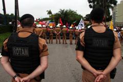 Neste domingo, Polícia Militar garante segurança nas imediações da Polícia Federal em Curitiba