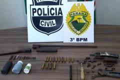 Durante operação de apoio à Polícia Civil, PM de Coronel Vivída (PR) apreende diversas munições e peças para arma de fogo