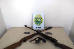 Duas armas de fogo e uma espingarda de pressão são apreendidas pela PM em Ponta Grossa (PR)