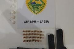 Pistola calibre .380 é aprendida pela PM em Guarapuava (PR), no Centro-Sul do estado
