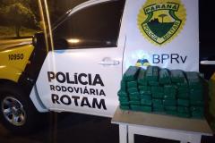 BPRv apreende mais de 30 quilos de maconha em Cruzeiro do Oeste, no Noroeste do Paraná