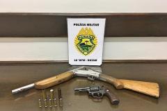 Adolescente é encaminhado pela PM e duas armas de fogo são apreendidas com ele em Guarapuava (PR)