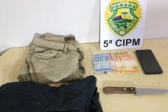 Após ameaçar mulher com uma faca, jovem é encaminhado por Polícia Militar de Cianorte