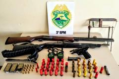 Armas e grande quantidade de munições são apreendidas após abordagem em Palmas, no Sudoeste do estado
