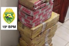 128 quilos de maconha são apreendidas pela PM de São José das Palmeiras, no Oeste do estado