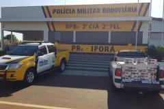 Carga de cigarros contrabandeados é apreendida pela Polícia Rodoviária Estadual no Noroeste do estado