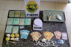 Policiais militares do 7° BPM apreendem homem por tráfico de drogas na cidade Gaúcha, no Noroeste do Paraná
