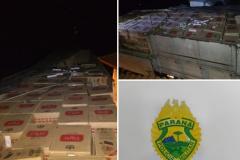 PM apreende mais de 379 de cigarros contrabandeados em Joaquim Távora, no Norte Pioneiro