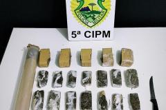 PM cumpre Mandado de Prisão apreende quase um quilo de maconha no Noroeste do estado