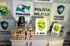 Mais de 27 quilos de maconha são apreendidos pela PM dentro de ônibus de viagem no Oeste do estado 

