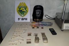 Homem é preso pela Polícia Militar com porções de crack, cocaína e maconha em Londrina