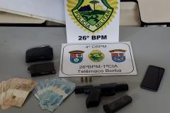 Vítima de roubo tem seus pertences recuperados após ação rápida da PM em Telêmaco Borba (PR) 