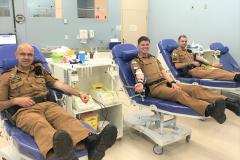 Em menos de dois dias, 13 policiais militares aderem à campanha de doação de sangue do 7º BPM no Noroeste do estado