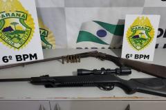 Espingardas e munições ilegais deixam de circular após ações da PM em Cascavel (PR); dois são presos