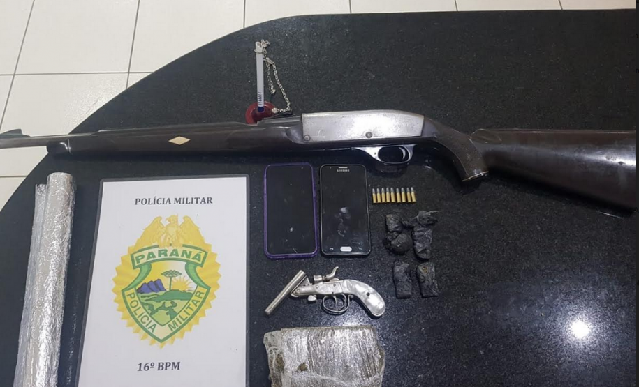 Drogas, armas de fogo e materiais sem procedência são retirados de circulação pela PM em Telêmaco Borba (PR)