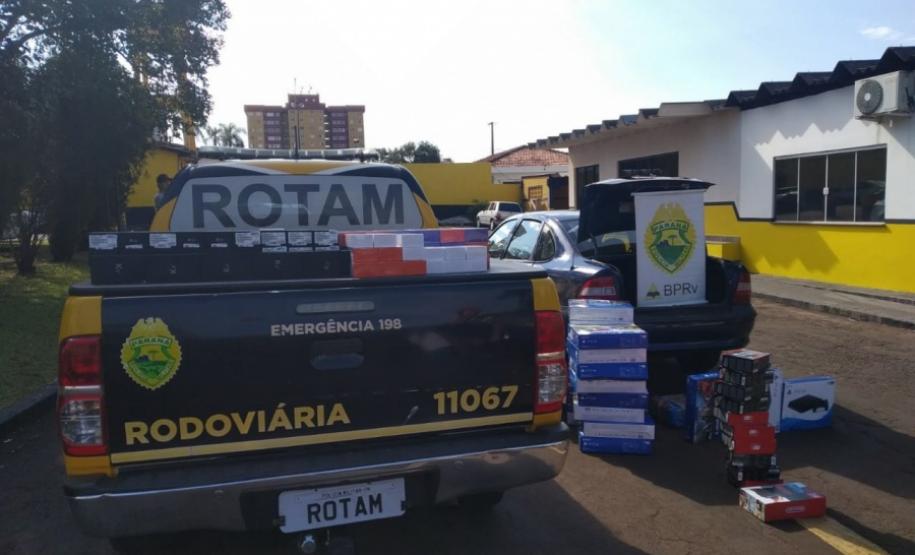 BPRv encaminha dupla com carro carregado com contrabando em Assis Chateaubriand (PR)
