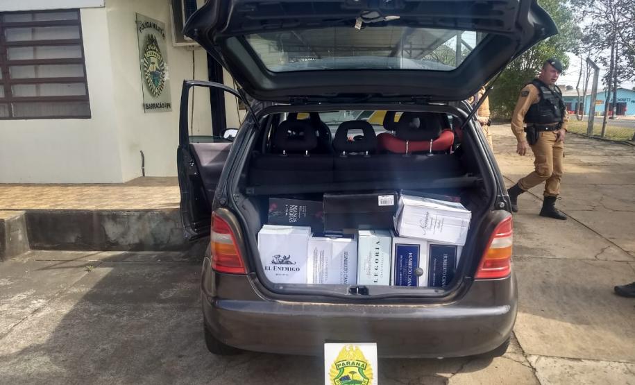 BPFron apreende contrabando de cigarros e vinhos no Oeste do estado