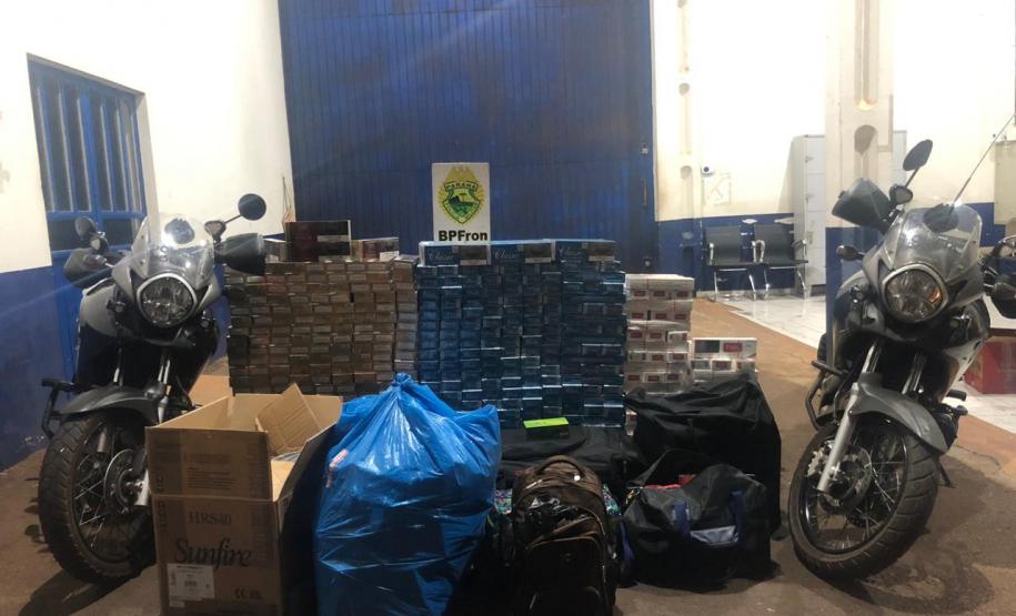 Apreensões de contrabando são feitas pelo BPFron após abordagens de rotina no Interior do Paraná