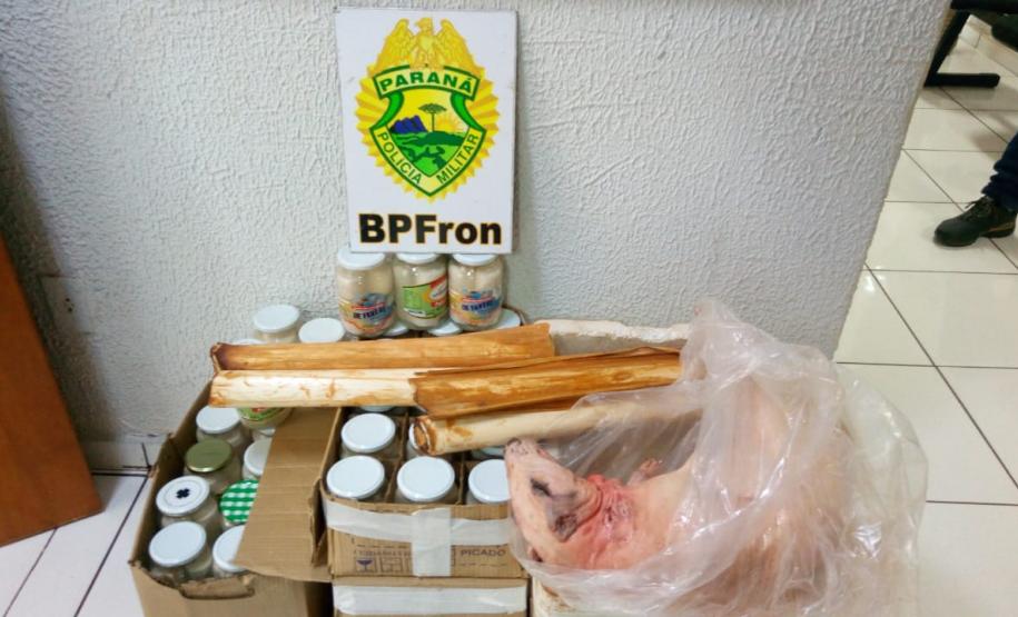 BPFron apreende frascos de palmito e animal silvestre abatido no Oeste do estado