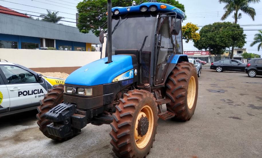 Antes de proprietária registrar o furto, PM recupera trator no Norte do estado