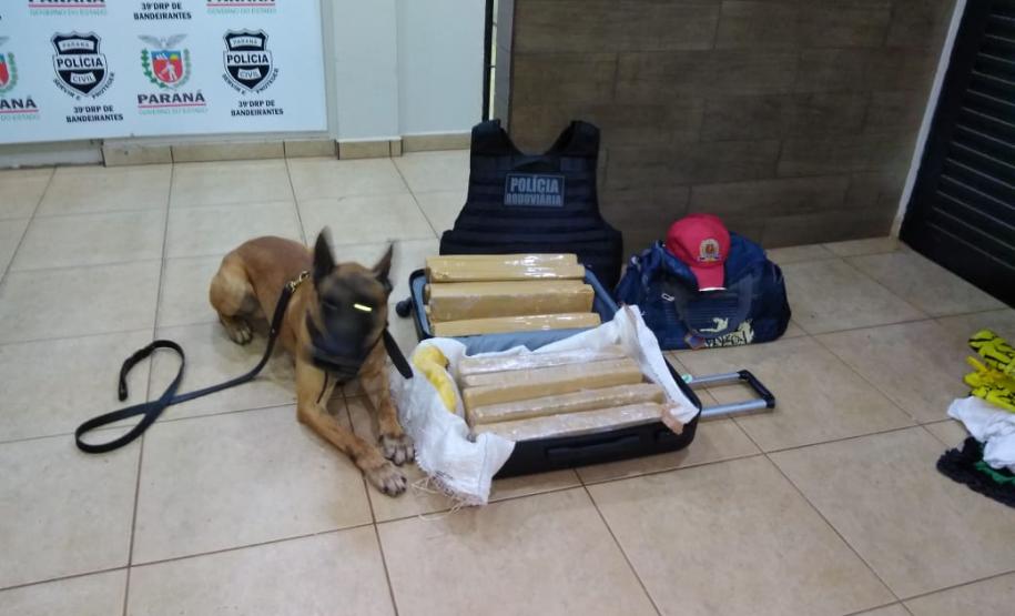 Operação na PR 855 resulta em 27 quilos de maconha apreendidos em Bandeirantes (PR)