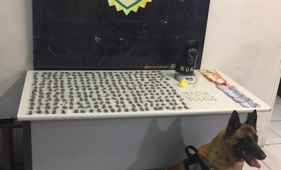 Mais de 300 poções de drogas e uma pistola são apreendidas pela RONE em Curitiba