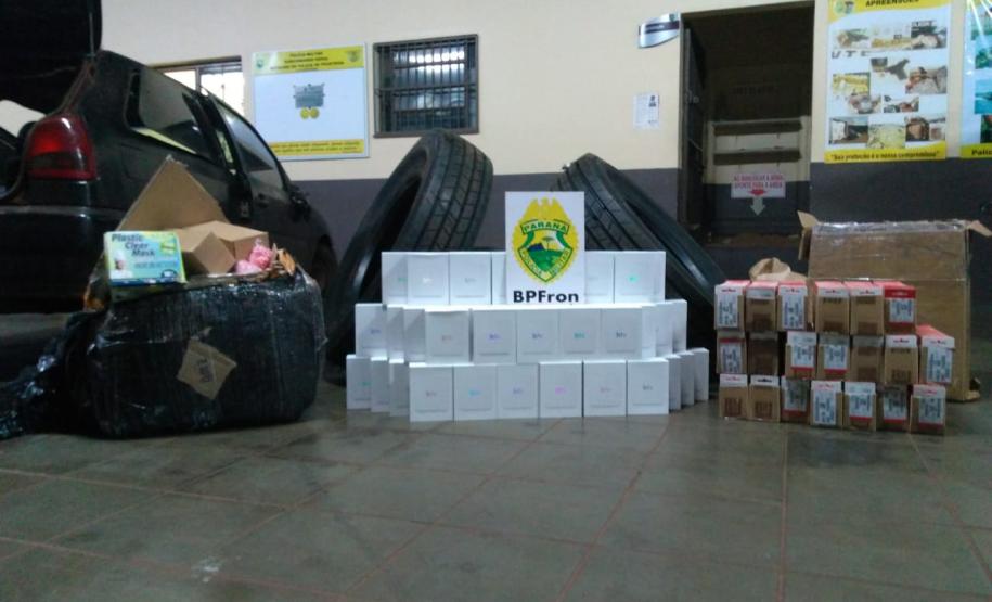 Batalhão de Fronteira apreende R$ 55 mil em contrabando durante abordagem em Guaíra (PR), no Oeste do estado