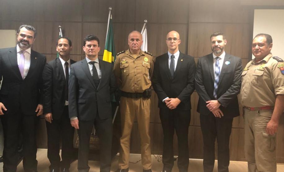 Agenda do ministro Sérgio Moro é acompanhada pelo Comando-Geral da PM, em São José dos Pinhais