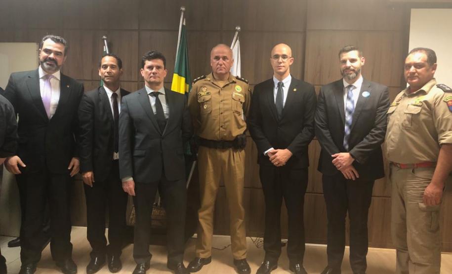 Agenda do ministro Sérgio Moro é acompanhada pelo Comando-Geral da PM, em São José dos Pinhais