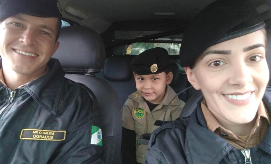 PM realizada festa surpresa para menina de 5 anos, em Pato Branco (PR)