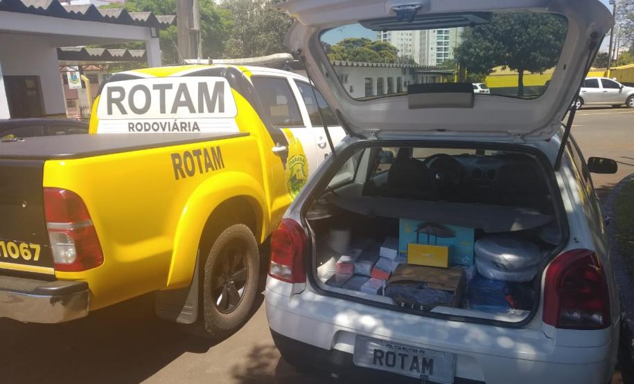 BPRv apreende uma arma de fogo e diversos produtos contrabandeados no Oeste do estado