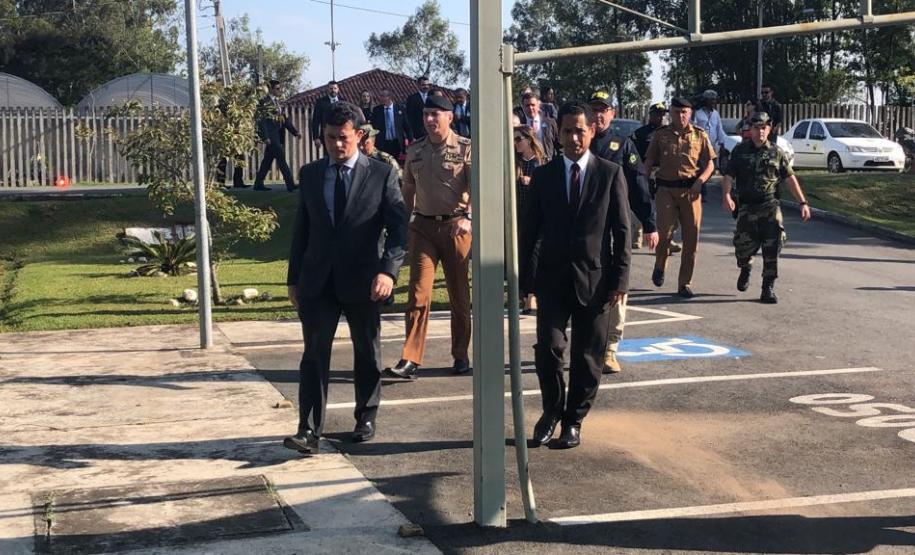 Agenda do ministro Sérgio Moro é acompanhada pelo Comando-Geral da PM, em São José dos Pinhais