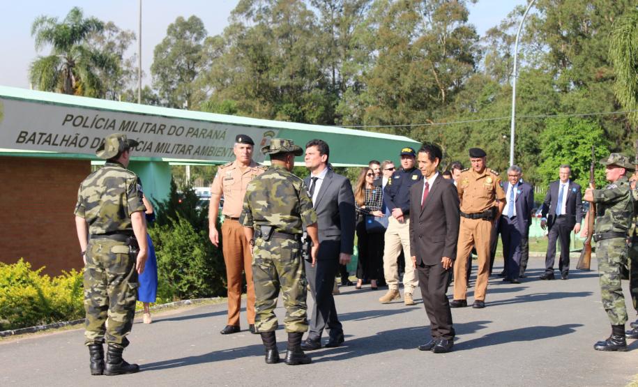Agenda do ministro Sérgio Moro é acompanhada pelo Comando-Geral da PM, em São José dos Pinhais