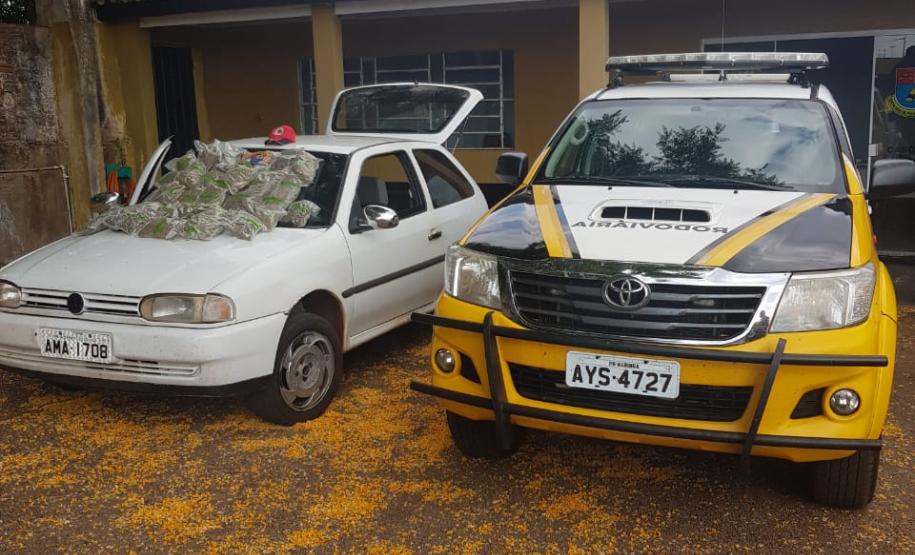 BPRv apreende 14,2 quilos de maconha na PR 180, em Cascavel