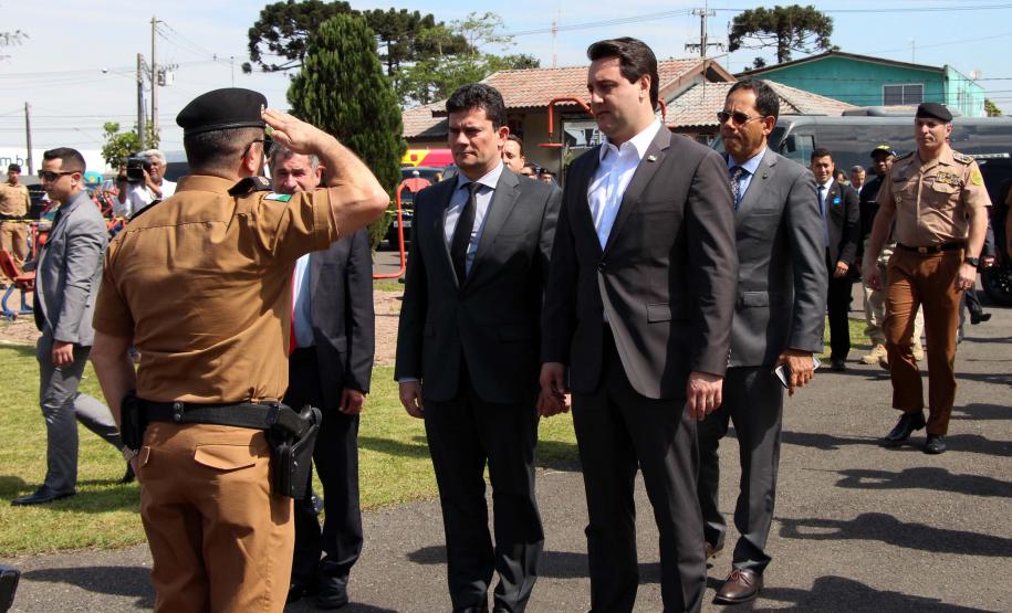 Agenda do ministro Sérgio Moro é acompanhada pelo Comando-Geral da PM, em São José dos Pinhais