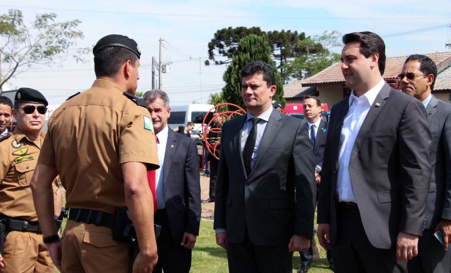 Agenda do ministro Sérgio Moro é acompanhada pelo Comando-Geral da PM, em São José dos Pinhais