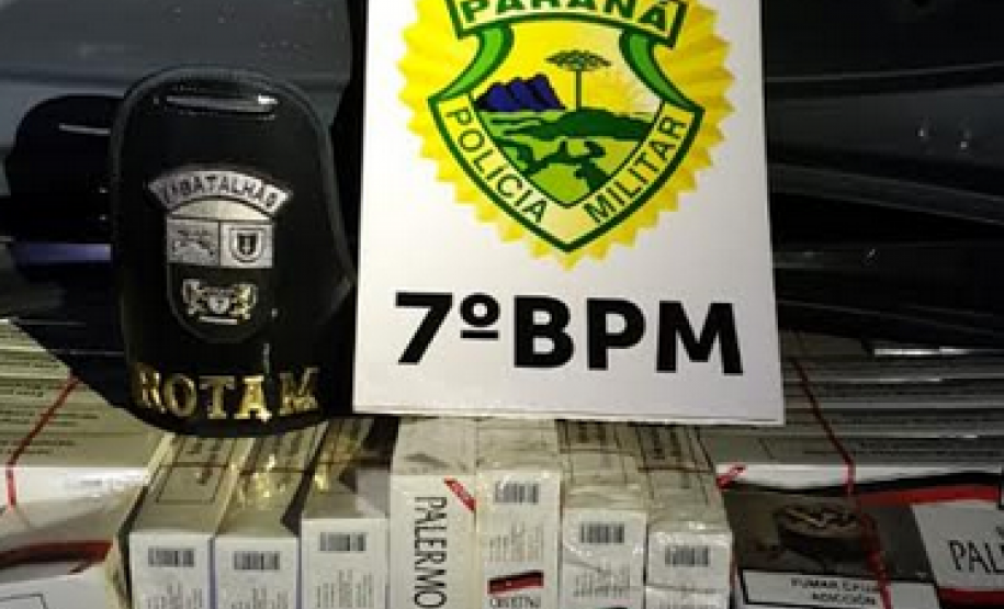 Após acompanhamento tático, PM apreende veículo com cigarros contrabandeados em Tapejara (PR)