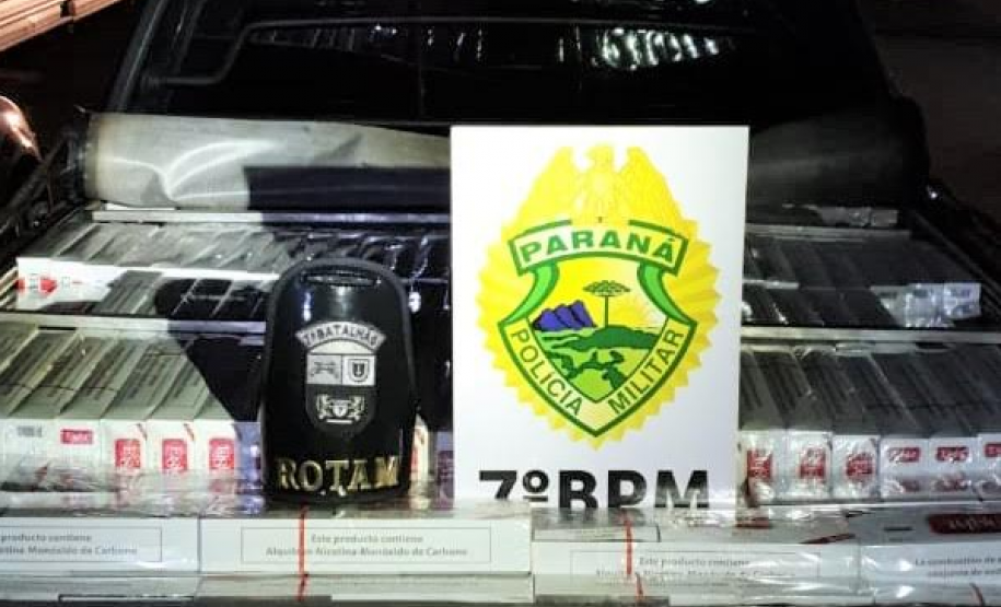 Após acompanhamento tático, PM apreende veículo com cigarros contrabandeados em Tapejara (PR)
