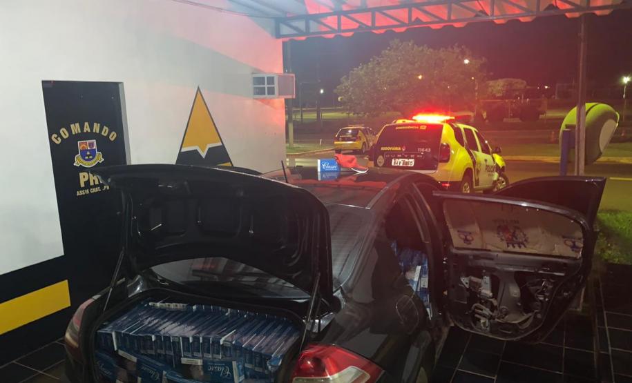 Policiaisrodoviários apreendem 10 mil maços de cigarros contrabandeados no Oeste doestado