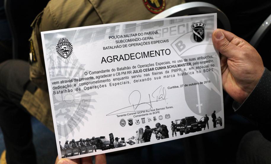 BOPE comemora nove anos de criação com entrega de medalhas e homenagens em Curitiba