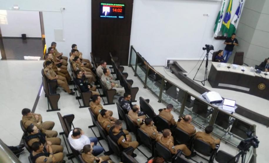 Câmara dos Vereadores reconhece trabalho da Polícia Militar em Guarapuava, na região Centro-Sul do estado