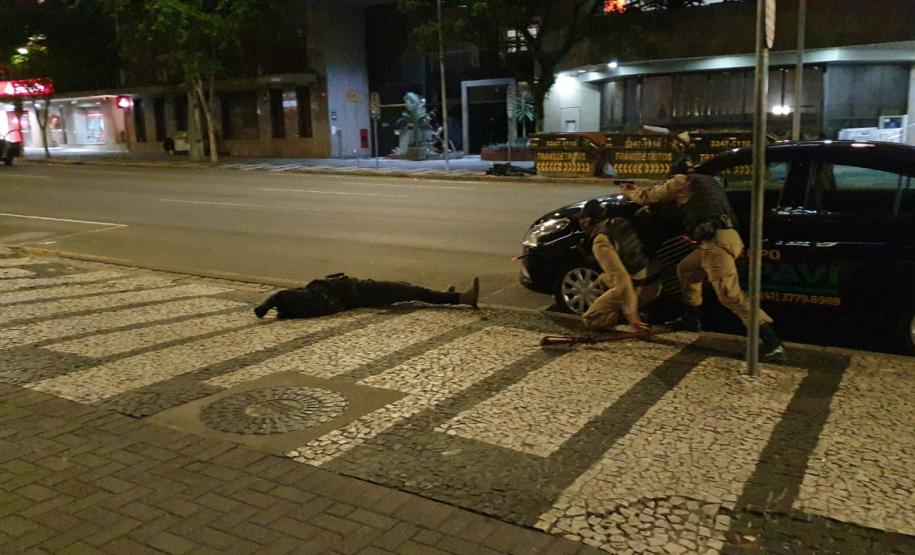 RONE simula roubo a banco no Centro de Curitiba; exercício faz parte do III Curso da unidade