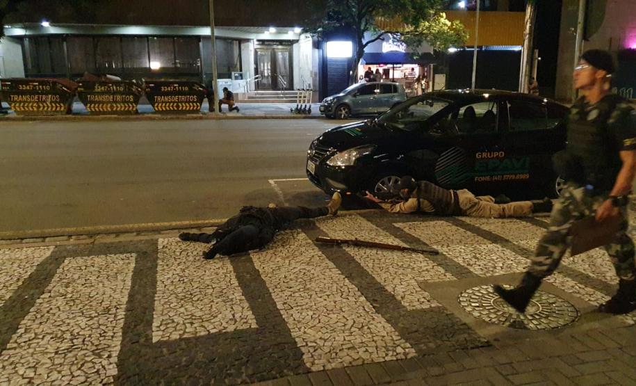RONE simula roubo a banco no Centro de Curitiba; exercício faz parte do III Curso da unidade