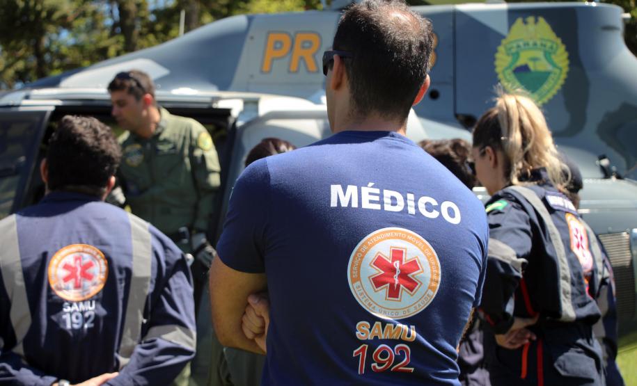 Batalhão aéreo da PM faz exercício com equipes médicas em preparação a Operação Verão 2019/2020