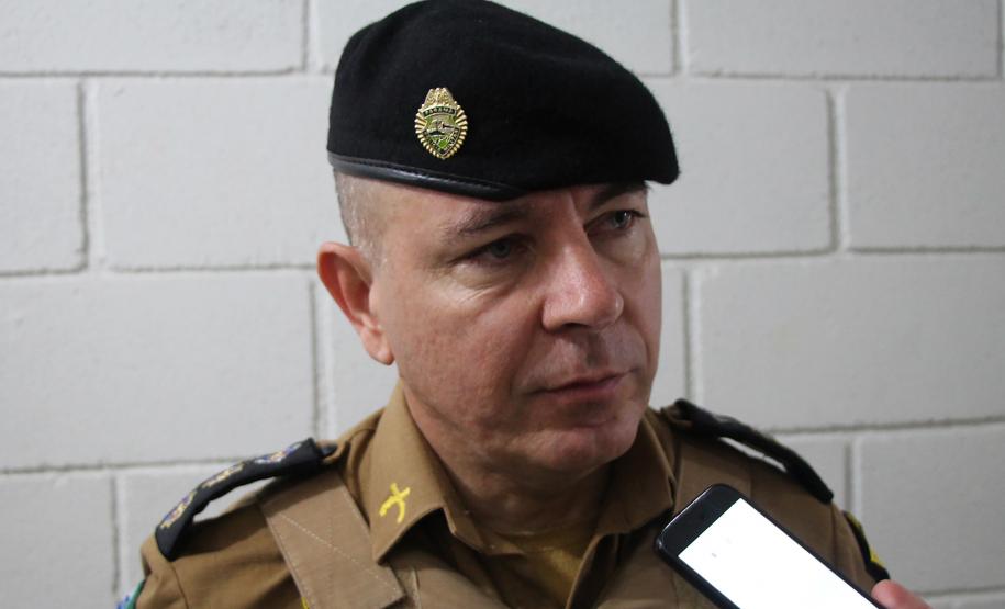 Tropa da PM que atuará na Operação Verão Maior 2019/2020 passa por nivelamento na APMG, em São José dos Pinhais (PR)