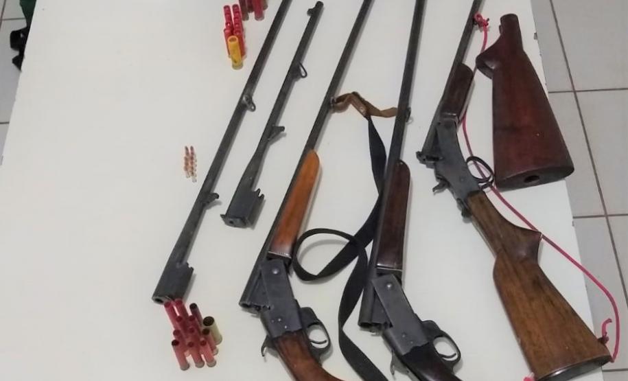 Em situações distintas, PM apreende três espingardas e recupera dois veículos no Noroeste do estado