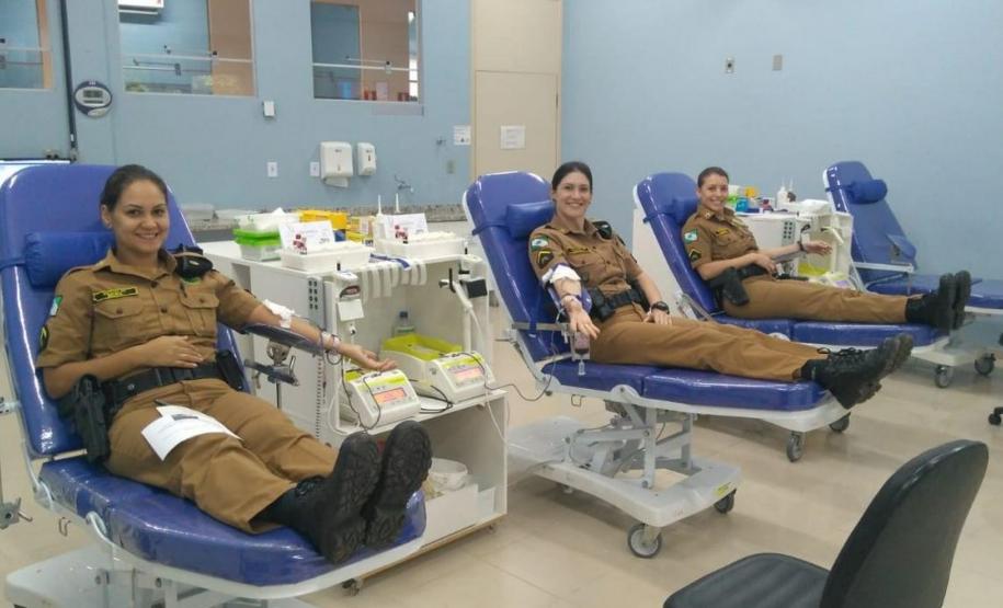 Policiais do 7° BPM fazem campanha de doação de sangue no Noroeste do estado